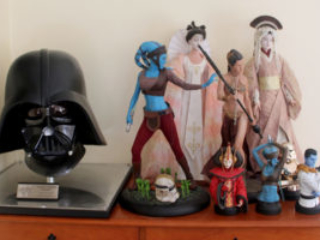 Darth Vader helmet (eFX Collectibles), Sideshow Premium Format statues, Tonner dolls