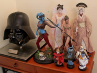 Darth Vader helmet (eFX Collectibles), Sideshow Premium Format statues, Tonner dolls
