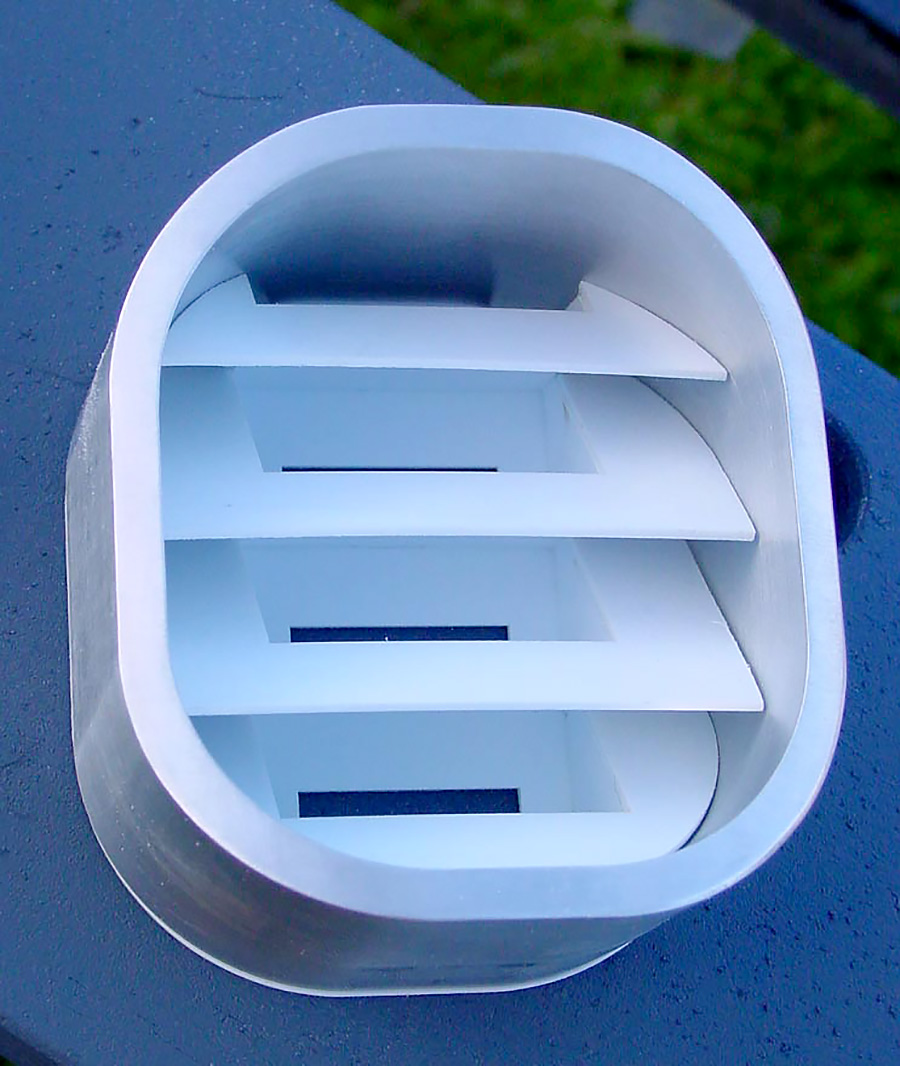 R2-D2 aluminium front vent with styrene inserts