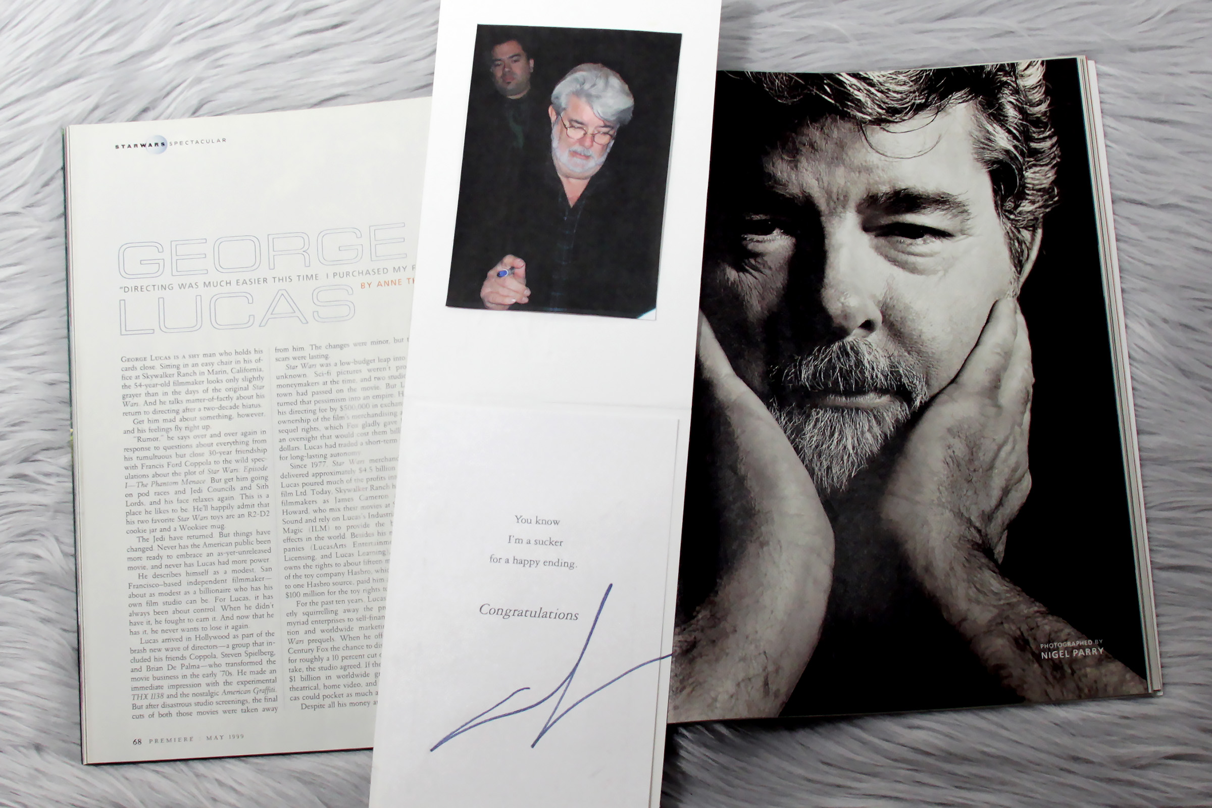 George Lucas Autograph and Premiere Magazine