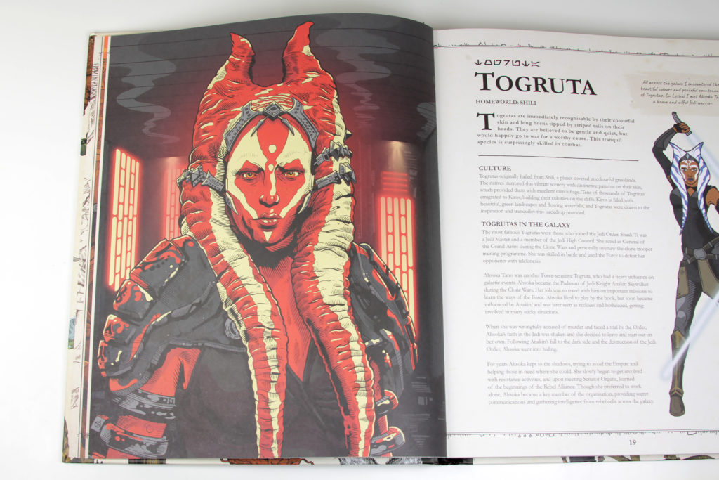 Togruta Pages in Alien Archive Book