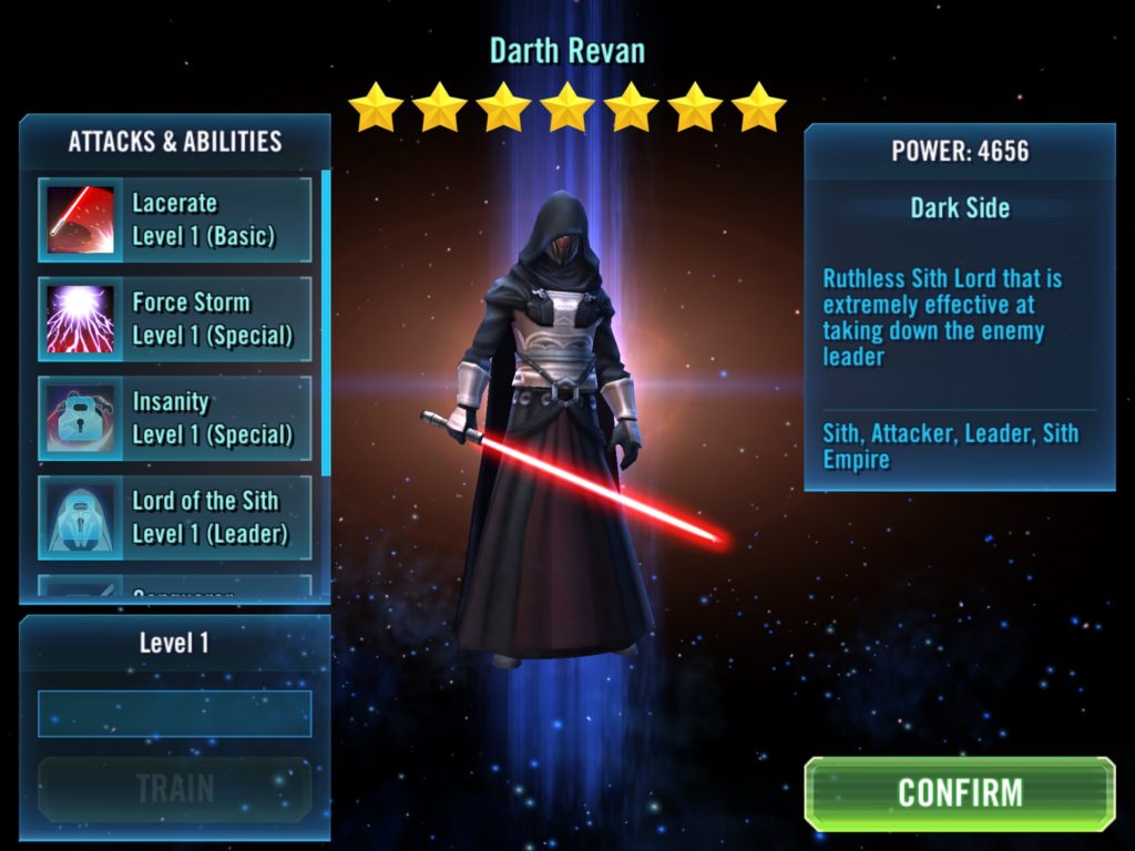 Star Wars Galaxy Of Heroes - Darth Revan event