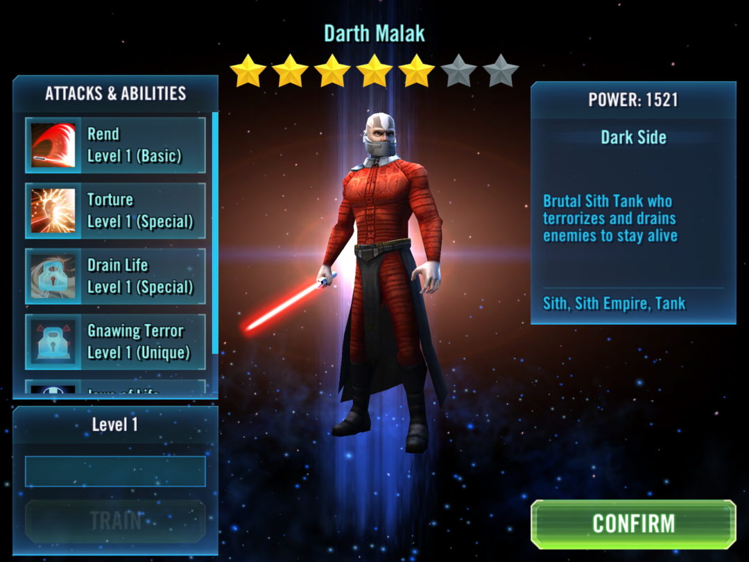 Star Wars Galaxy Of Heroes - Darth Malak