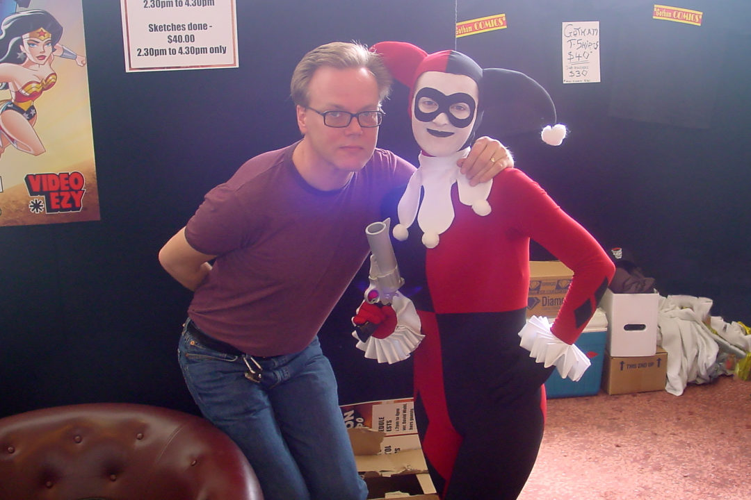 Meeting Bruce Timm in my Harley Quinn Costume