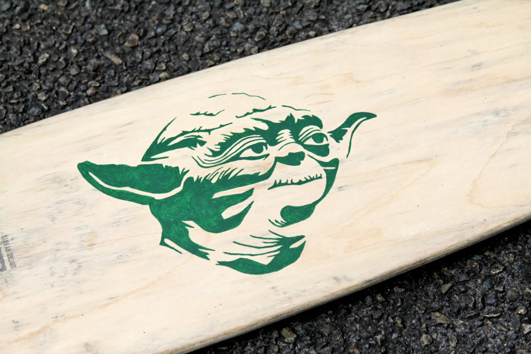 Custom Star Wars Skateboard - Stencil Yoda