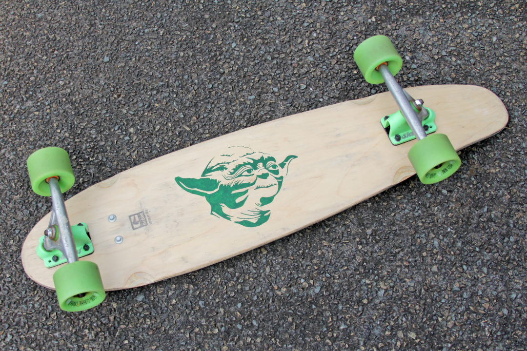 Custom Star Wars Skateboard - Stencil Yoda