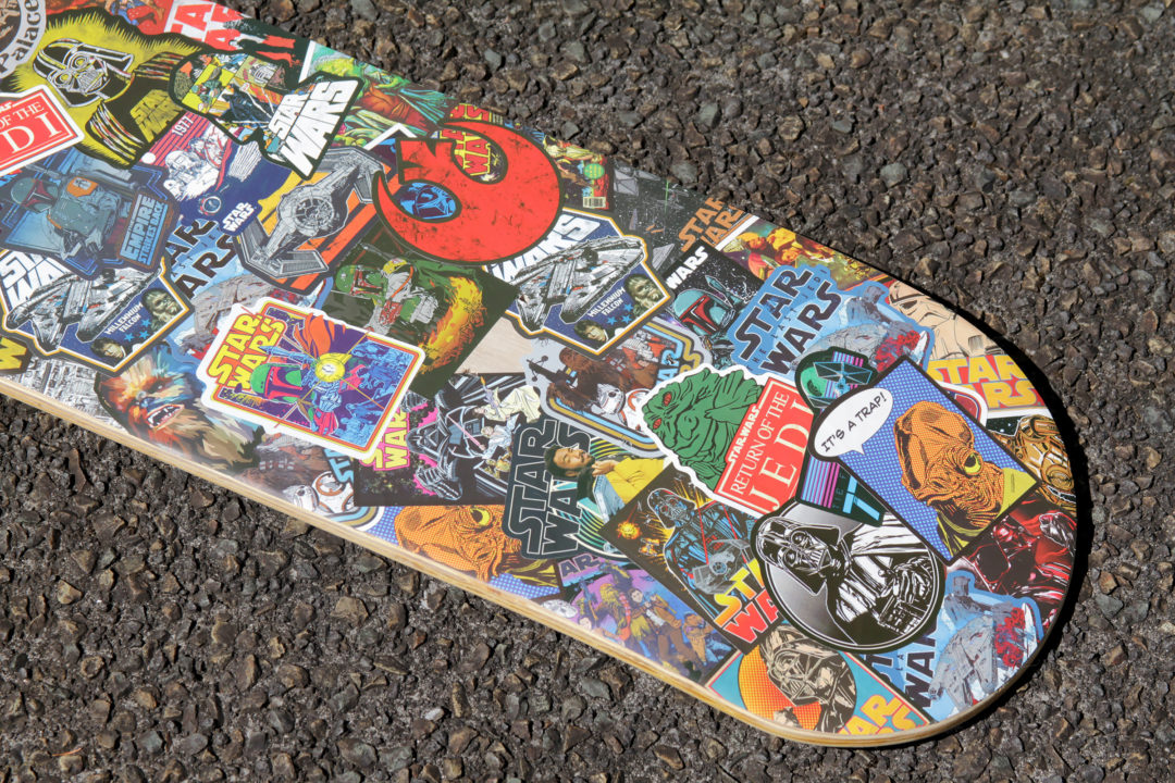 Custom Star Wars sticker montage skateboard