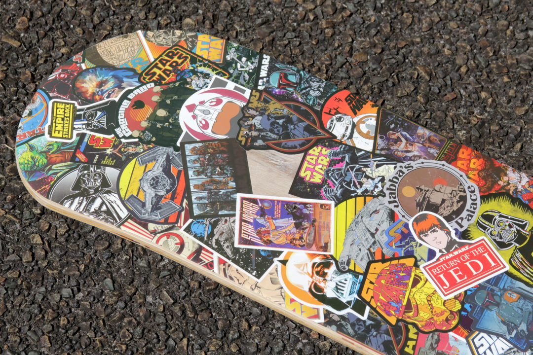 Custom Star Wars sticker montage skateboard