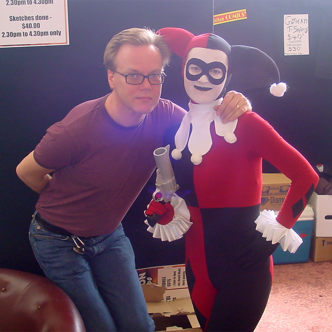 Bruce Timm and Anaria as Harley Quinn