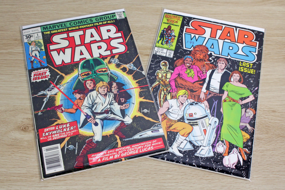 Vintage Marvel Star Wars comics, first issue & last issue