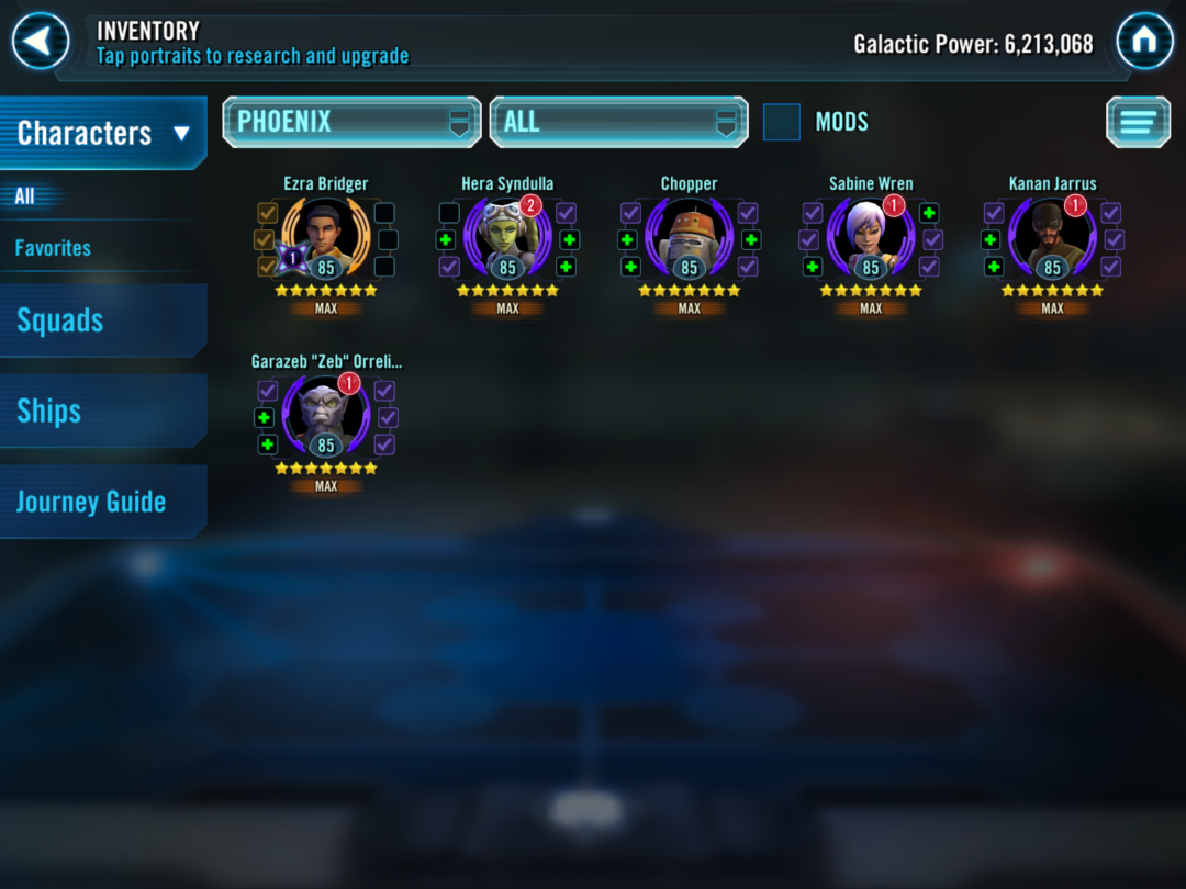 Galaxy of Heroes - Rebels Team